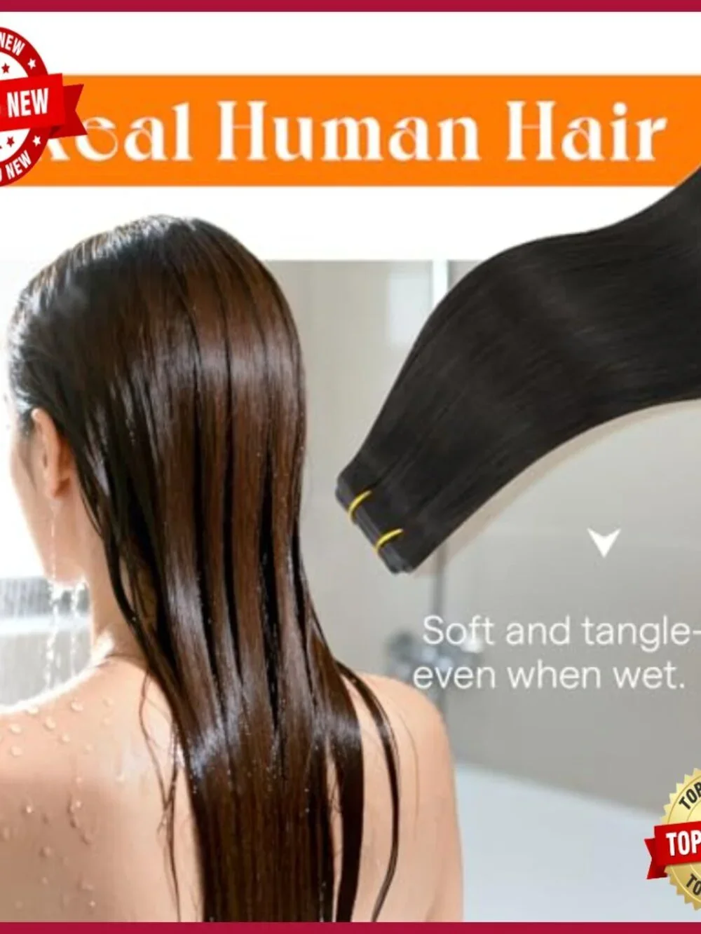 Human Hair Extensions 16 Inch Glueless Weft with Micro Beads Salon Quality